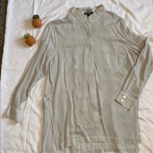Long Striped Button Up Shirt